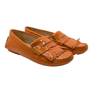 G.H. Bass Orange Patent Leather Tassel Fringe Loafers Moccasins Women's 5 Flats